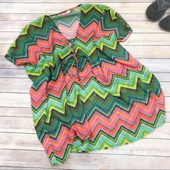 Ella Moss Isla Tunic Cover Up Semi Sheer Small - Picture 1 of 8